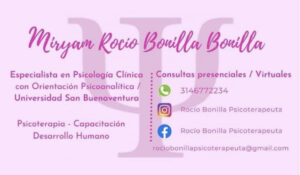 Dra. MIRYAM ROCIO BONILLA BONILLA  SICOLOGA